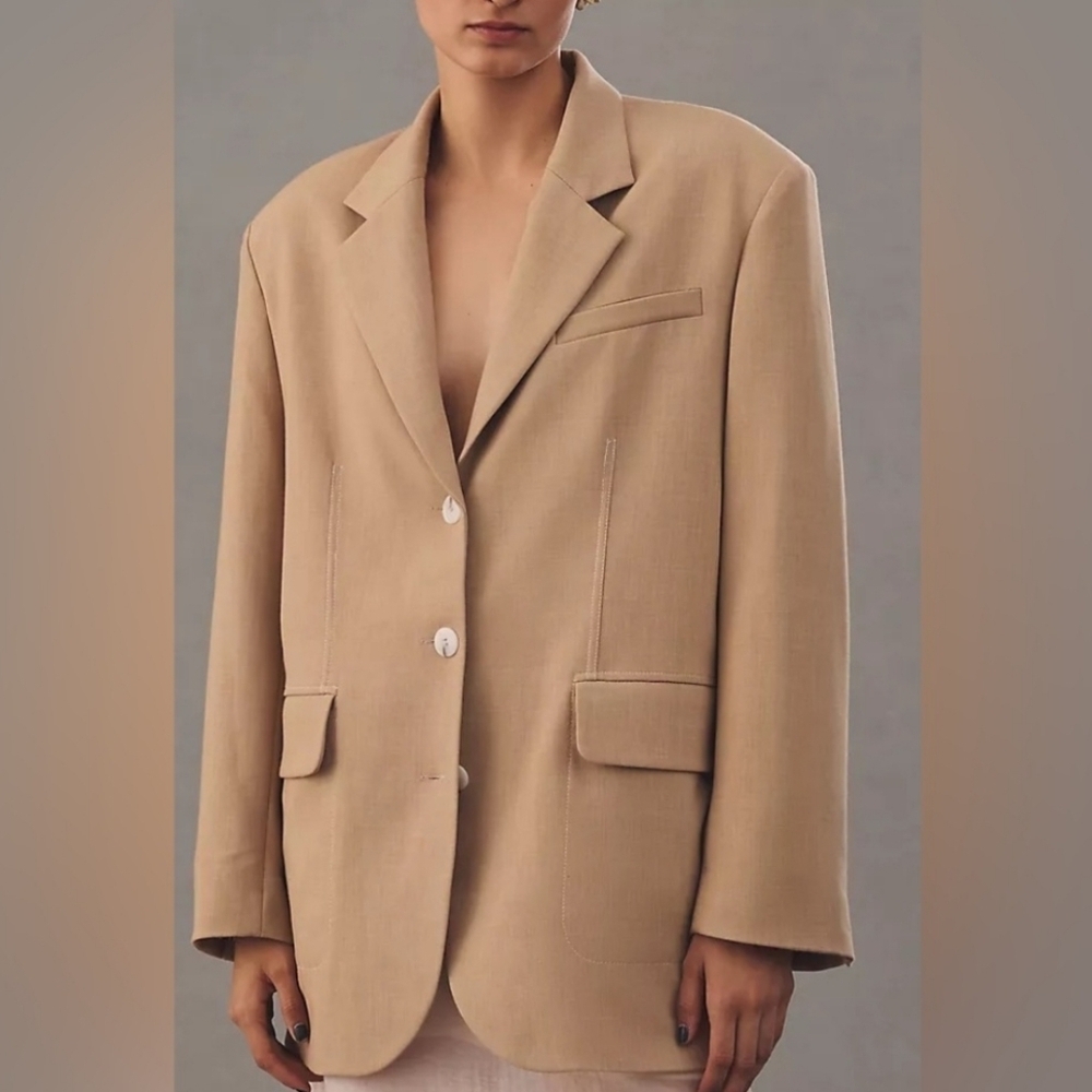 Anthropologie Maeve Cream Blazer